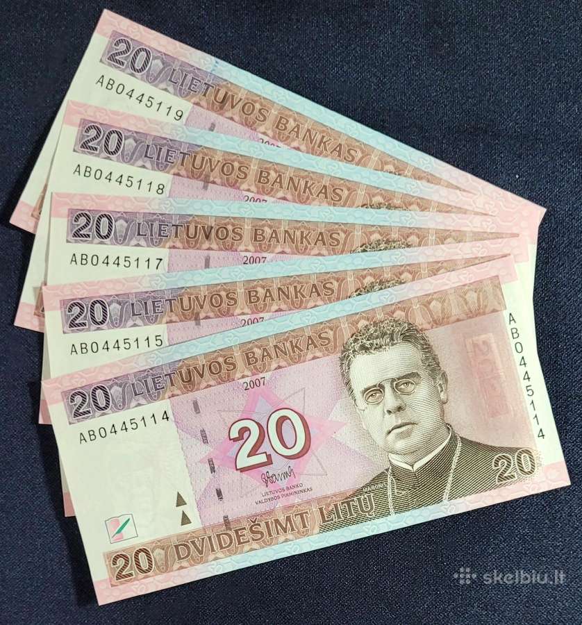 20 litų 2007 m. banknotai Unc - nuotraukos Nr. 3