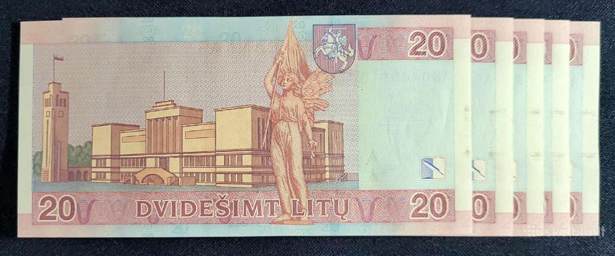 20 litų 2007 m. banknotai Unc - nuotraukos Nr. 4