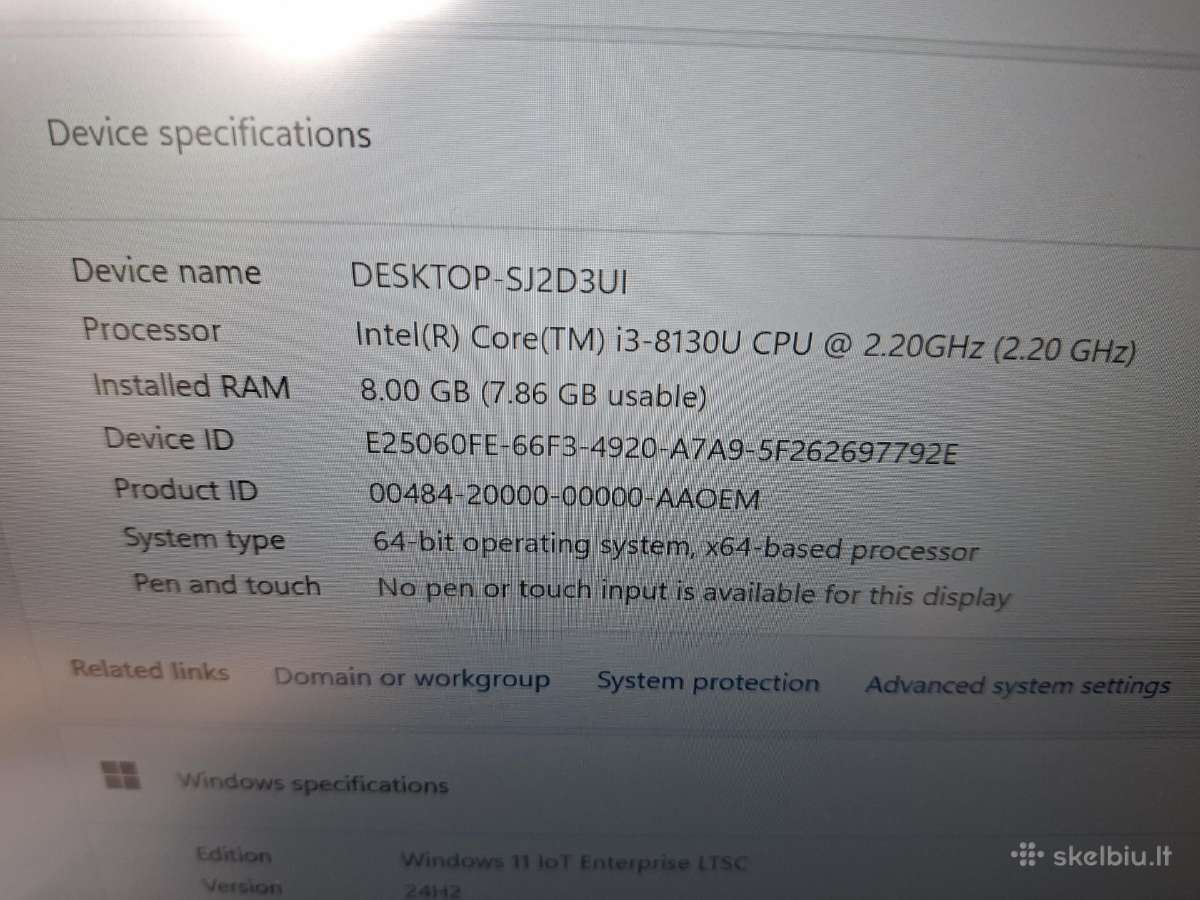 Fujitsu E449 i3-8th gen 8gb Ddr4 256ssd - nuotraukos Nr. 2