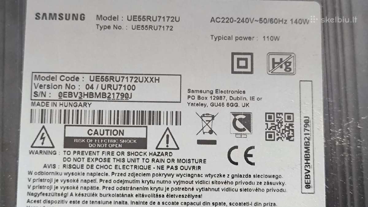 Parduodu 140cm Samsung Uhd Smart TV Ue55ru7172uxxh - nuotraukos Nr. 6