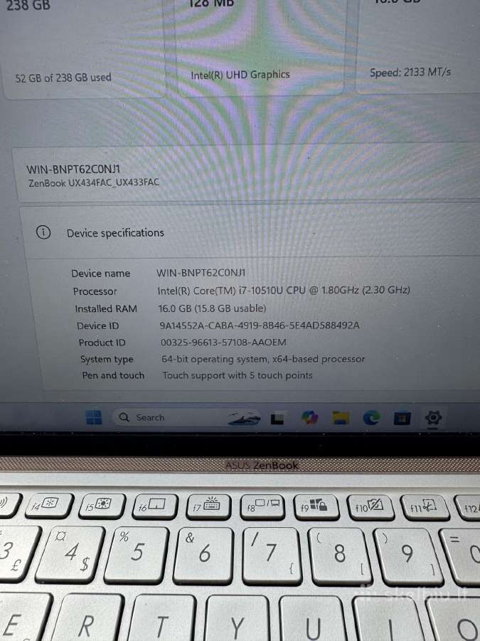 Asus Zenbook 14 Ux434fac - nuotraukos Nr. 6