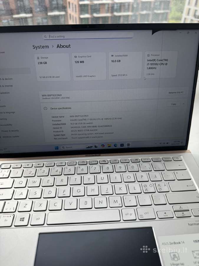 Asus Zenbook 14 Ux434fac - nuotraukos Nr. 7