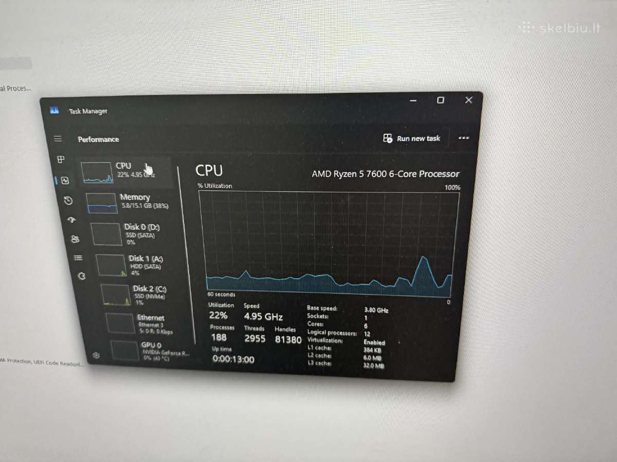Gaming kompiuteris – Ryzen 5 7600 + Rtx 3060 - nuotraukos Nr. 13