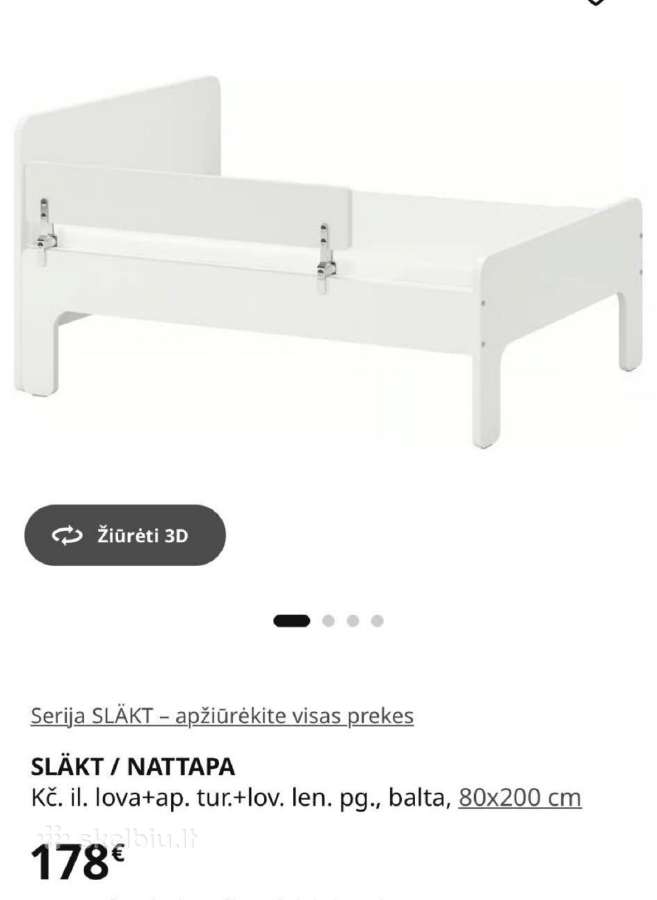 Ikea lovyte vaikui su apsauga ir ciužiniu - nuotraukos Nr. 7