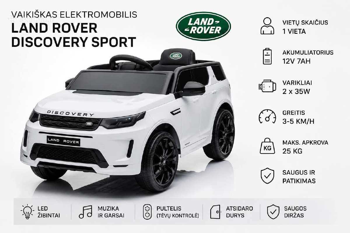 Naujas vaikiškas elektromobilis Land Rover - nuotraukos Nr. 4