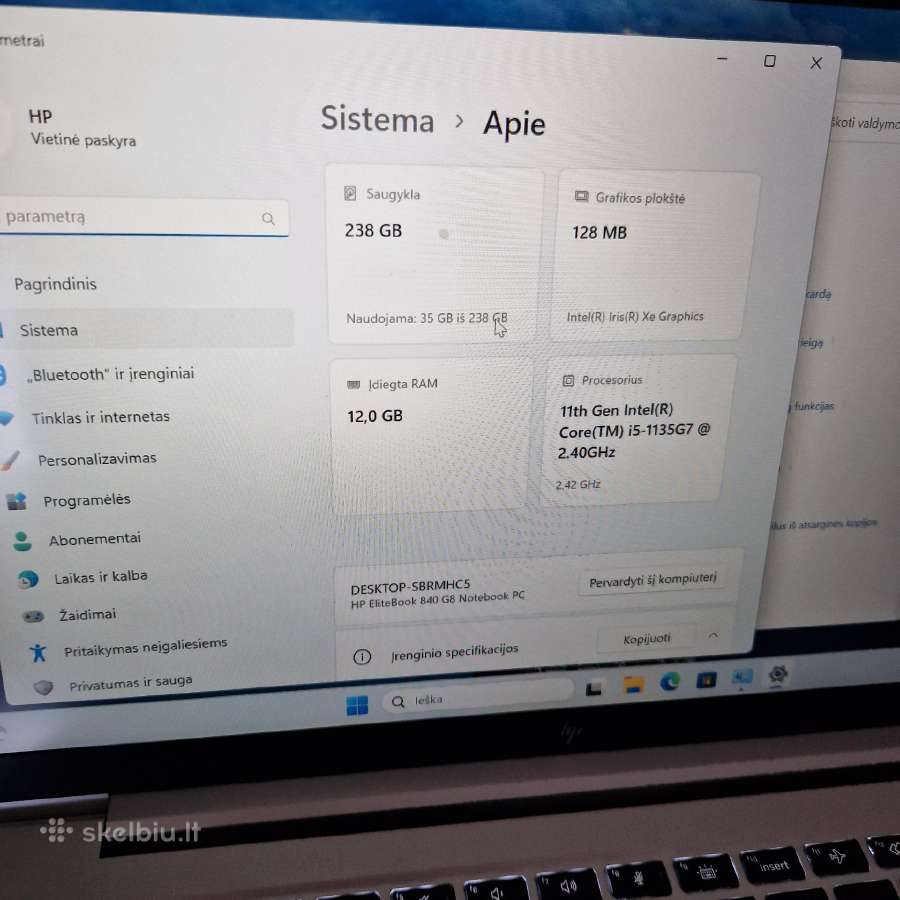 Hp elitebook 840 G8 - nuotraukos Nr. 3
