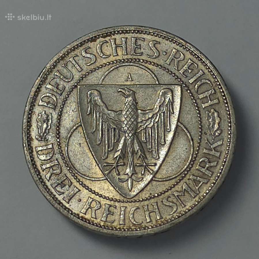 Veimaro respublika 3 Reichsmark 1930 A - nuotraukos Nr. 2