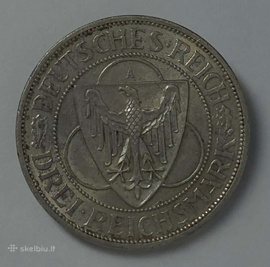 Veimaro respublika 3 Reichsmark 1930 A - nuotraukos Nr. 5