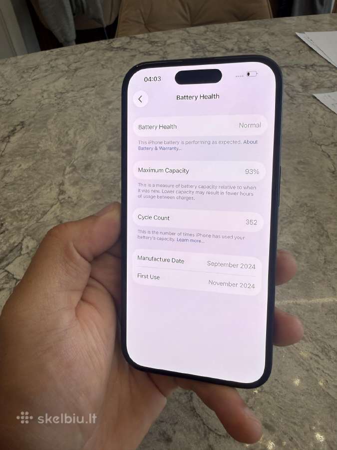 iPhone 16, 128gb 93% - nuotraukos Nr. 4