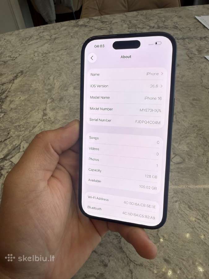 iPhone 16, 128gb 93% - nuotraukos Nr. 5