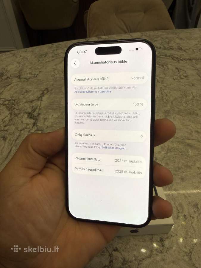 iPhone 15, 256gb 100% baterija - nuotraukos Nr. 4