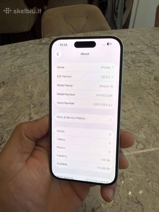 Apple iPhone 15, 128gb 94% baterija - nuotraukos Nr. 4
