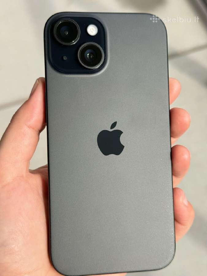 iPhone 15 black 128gb idealios buklės - nuotraukos Nr. 3