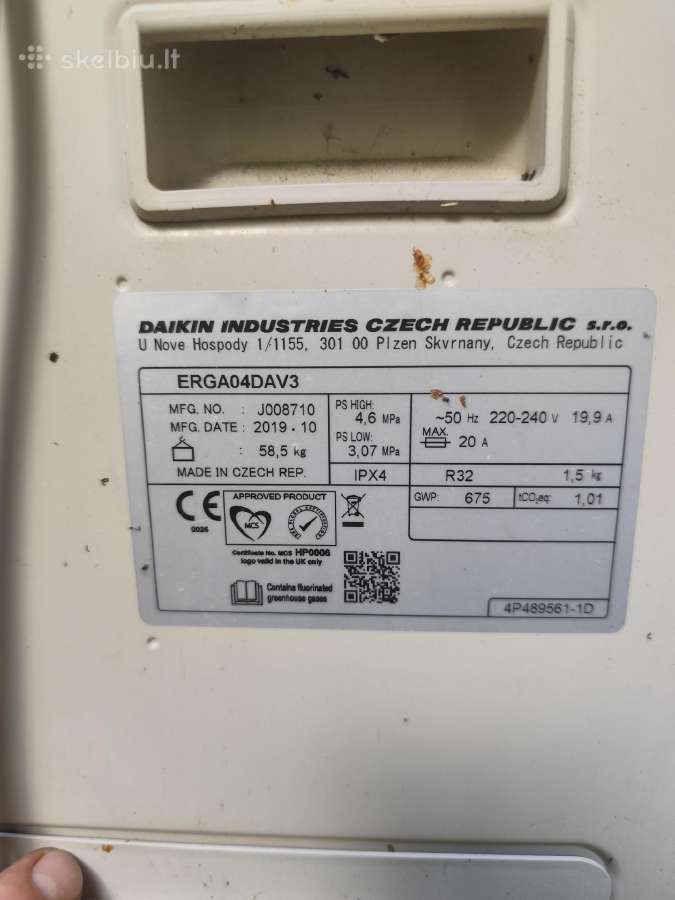 Šilumos siurblys oras vanduo Daikin 2100eur 6kw - nuotraukos Nr. 4