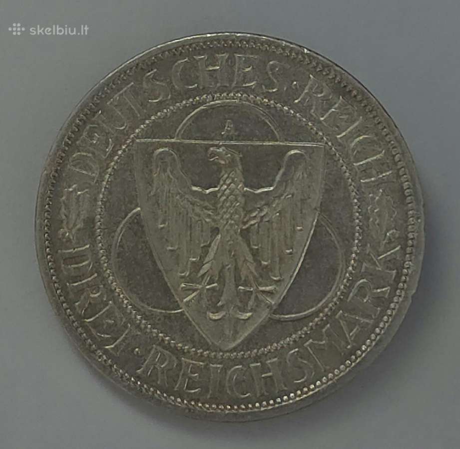 Veimaro respublika 3 Reichsmark 1930 A - nuotraukos Nr. 2