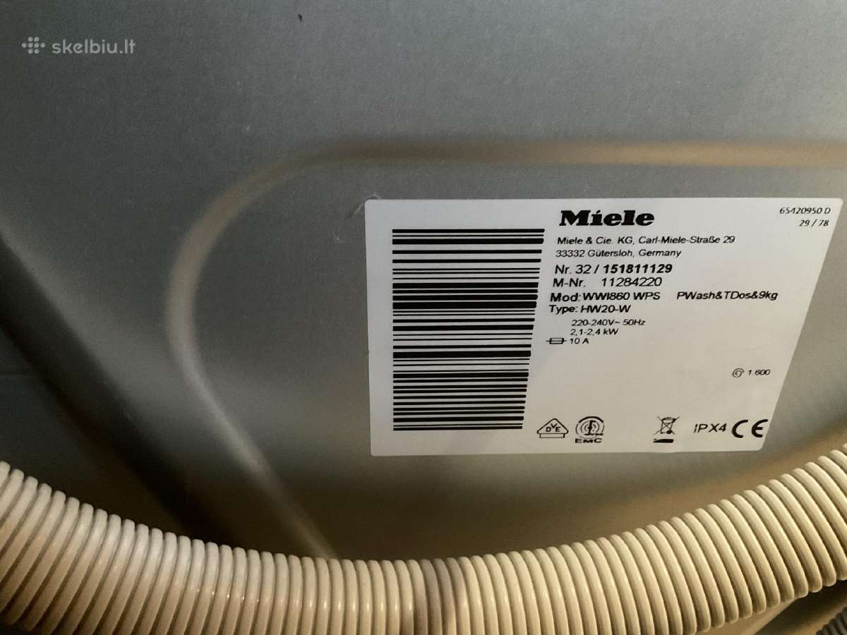 Miele WWI 860 Wps detalėms, gedimas maitinime - nuotraukos Nr. 3