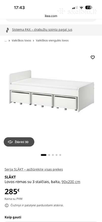 Ikea lova slakt - nuotraukos Nr. 3