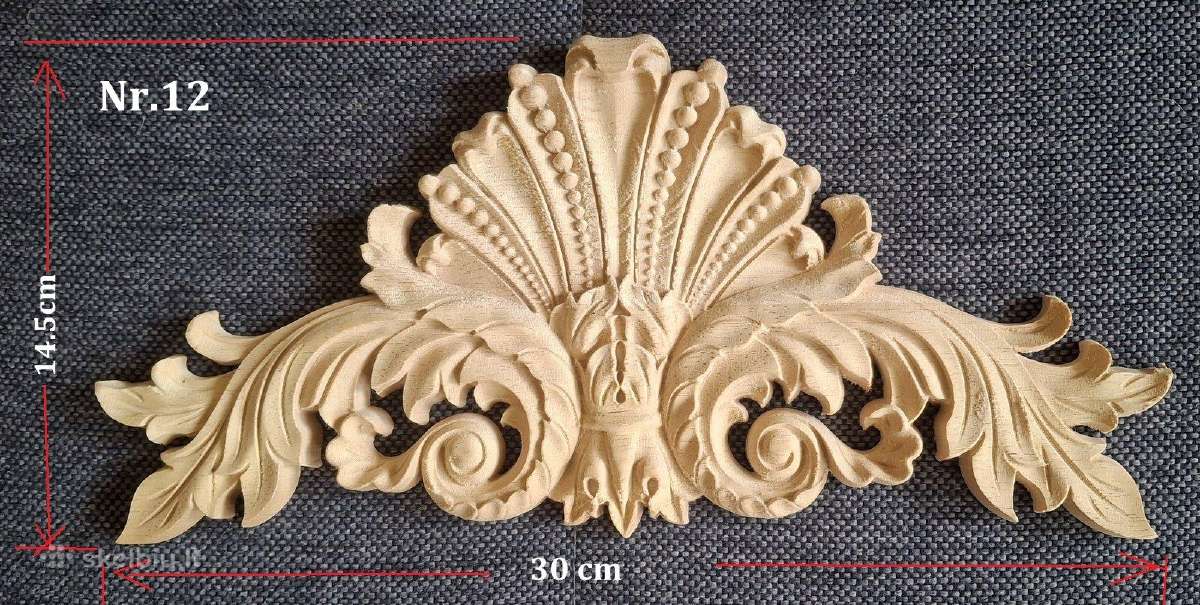 Medinės drožinėtos apdailos detalės,furnitura - nuotraukos Nr. 27