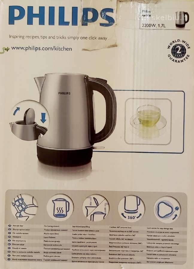 Elektrinis virdulys Philips Hd9321/20, 1,7 l, 2200 - nuotraukos Nr. 4