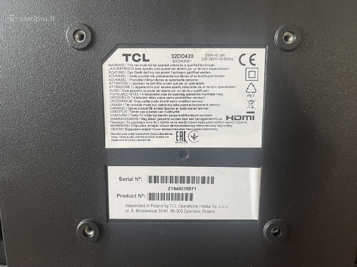 Televizorius Tcl 32dd420 - nuotraukos Nr. 5