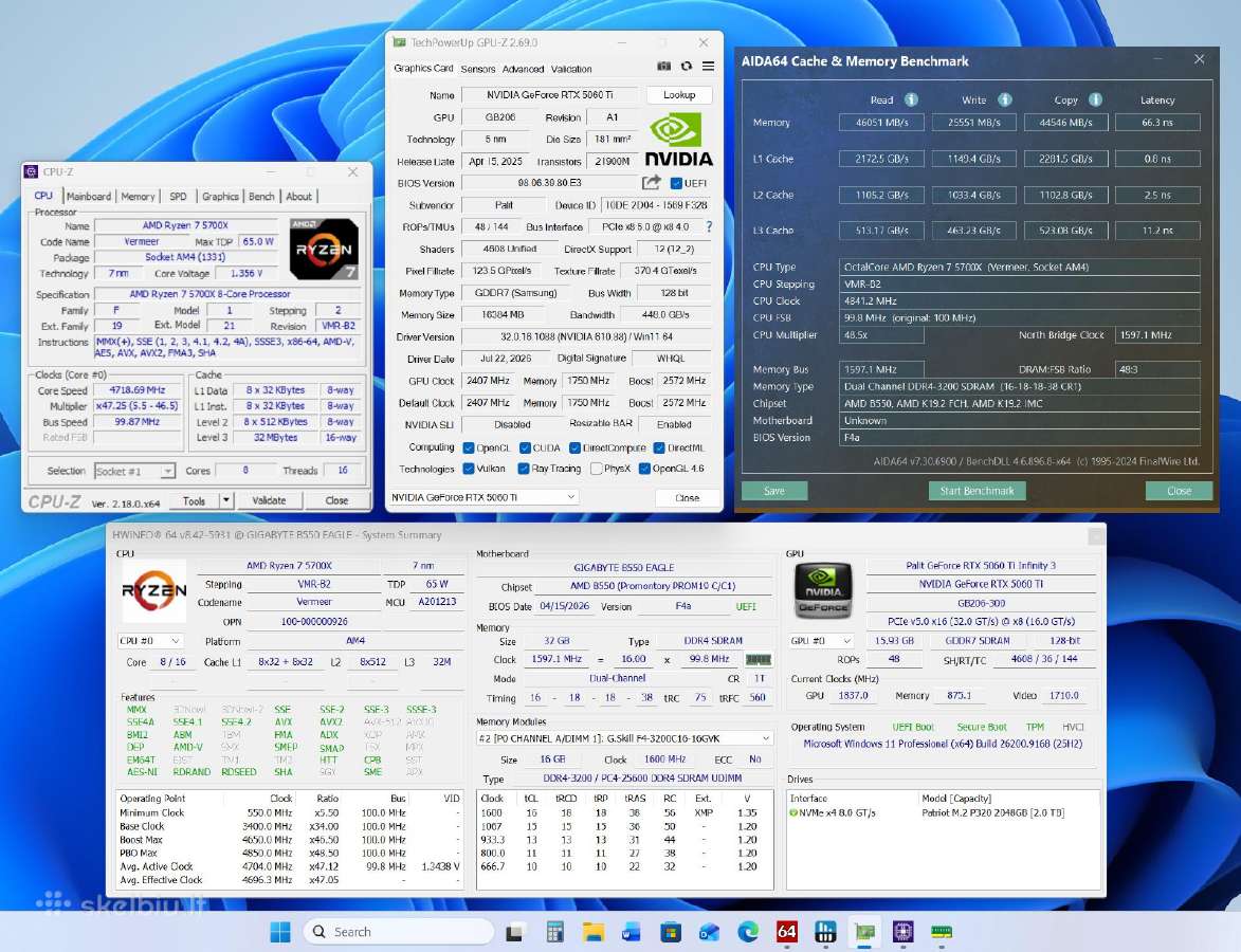 Ryzen 5700x, 32gb RAM, 5060ti 16gb, SSD 2tb, Win11 - nuotraukos Nr. 10