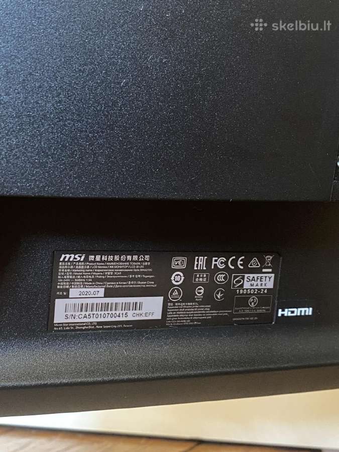 Msi Optix Mag272c 27" Curved 165hzgaming monitor - nuotraukos Nr. 6