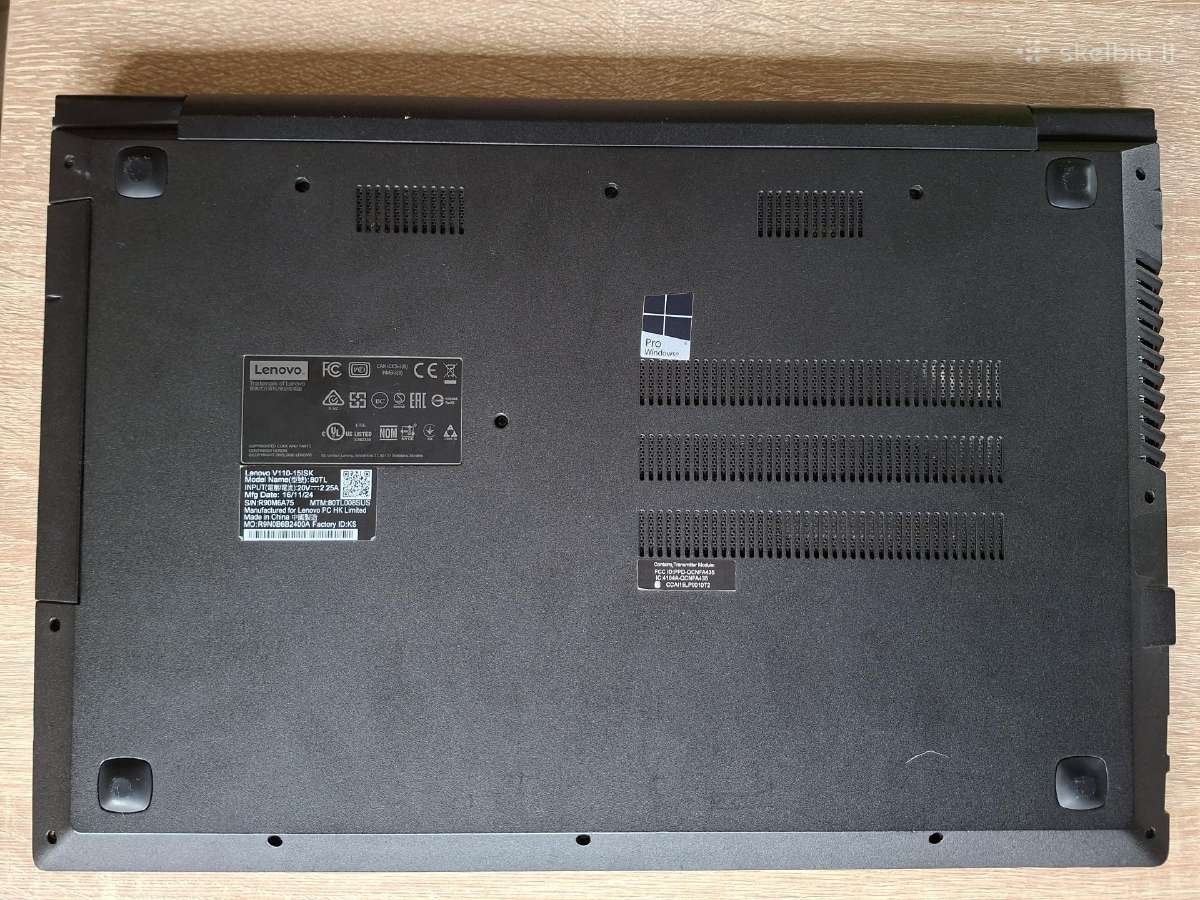 Lenovo V110 i3-6100u, ddr4 8gb RAM, 222gb SSD - nuotraukos Nr. 9
