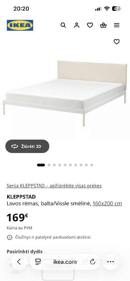 Parduodama dvigulė 160*200 Ikea lova - nuotraukos Nr. 4