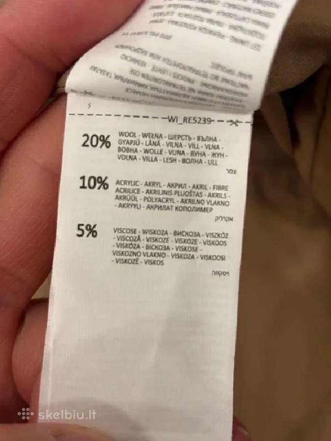 Reserved klasikinis paltas su vilna - nuotraukos Nr. 3