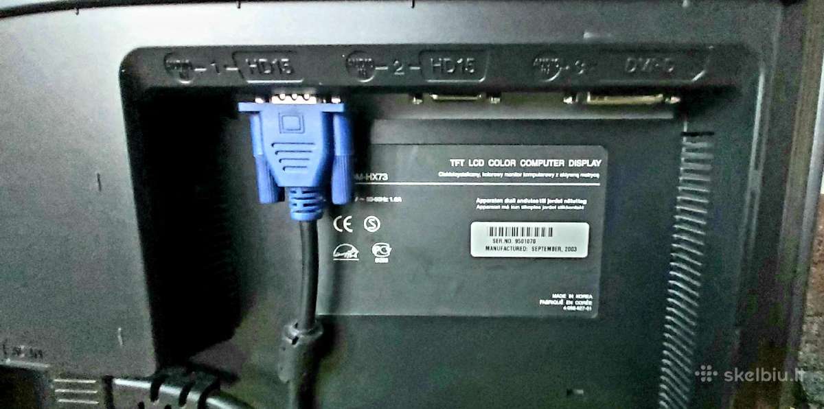Sony Sdm-hx73 17" LCD monitorius – Dvi, Vga, garsi - nuotraukos Nr. 7