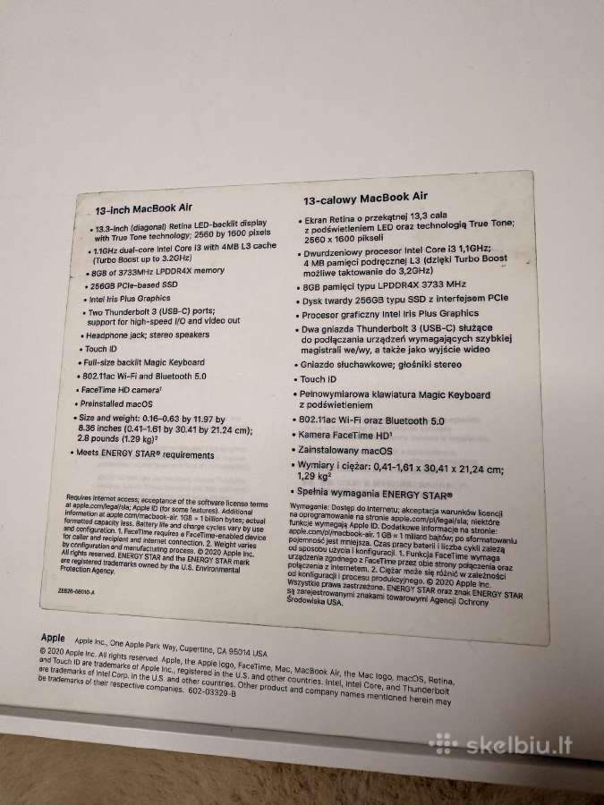 MacBook air 2020 - nuotraukos Nr. 6