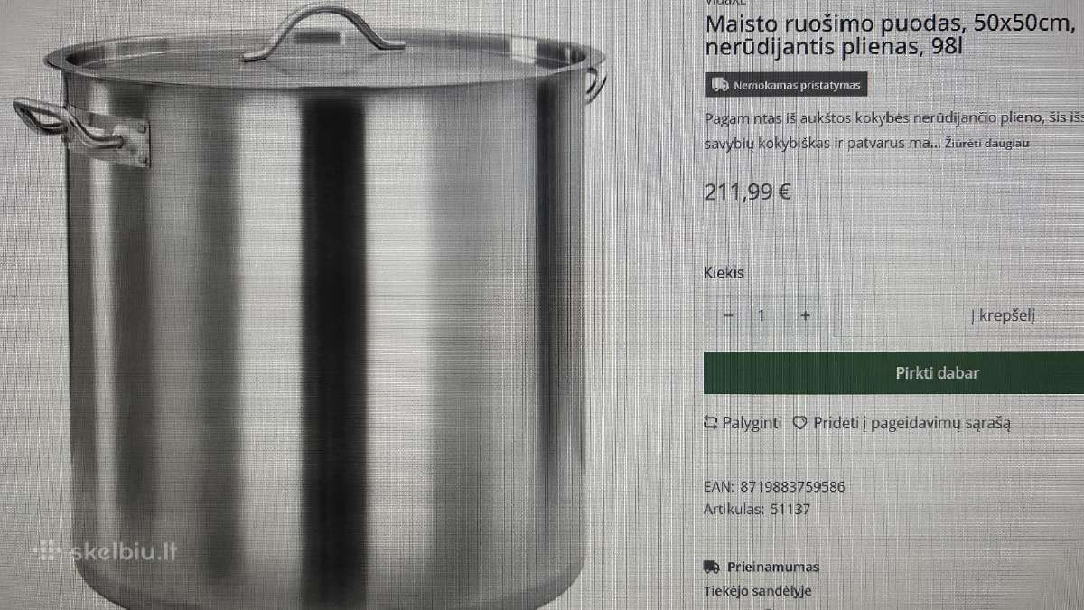 Nerudijancio metalo puodas - nuotraukos Nr. 5