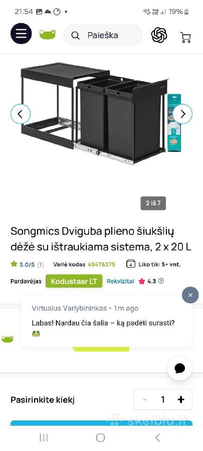 Įmontuojama šiukšlių dėžės - nuotraukos Nr. 2