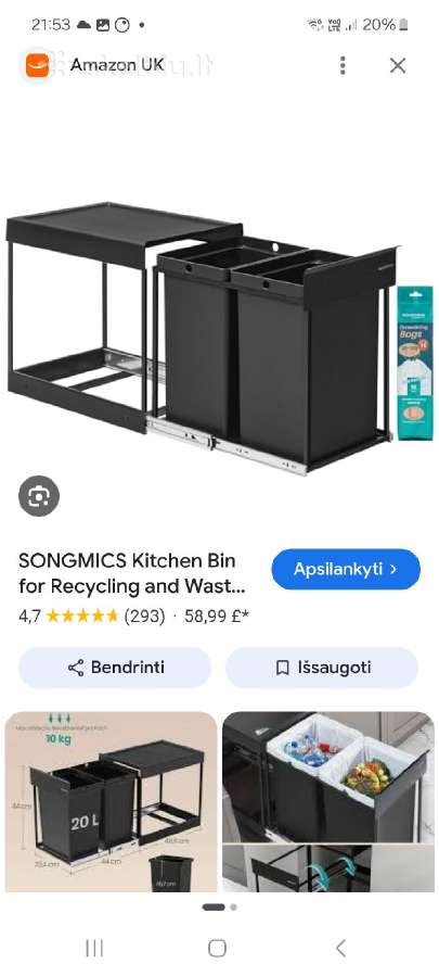 Įmontuojama šiukšlių dėžės - nuotraukos Nr. 5
