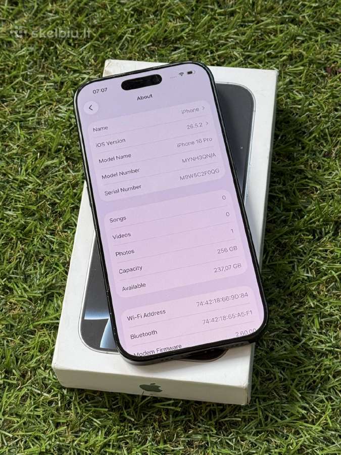 Apple iPhone 16 Pro 256gb Black Titanium - nuotraukos Nr. 8