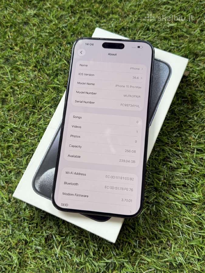 Apple iPhone 15 Pro Max 256gb Blue Titanium - nuotraukos Nr. 7