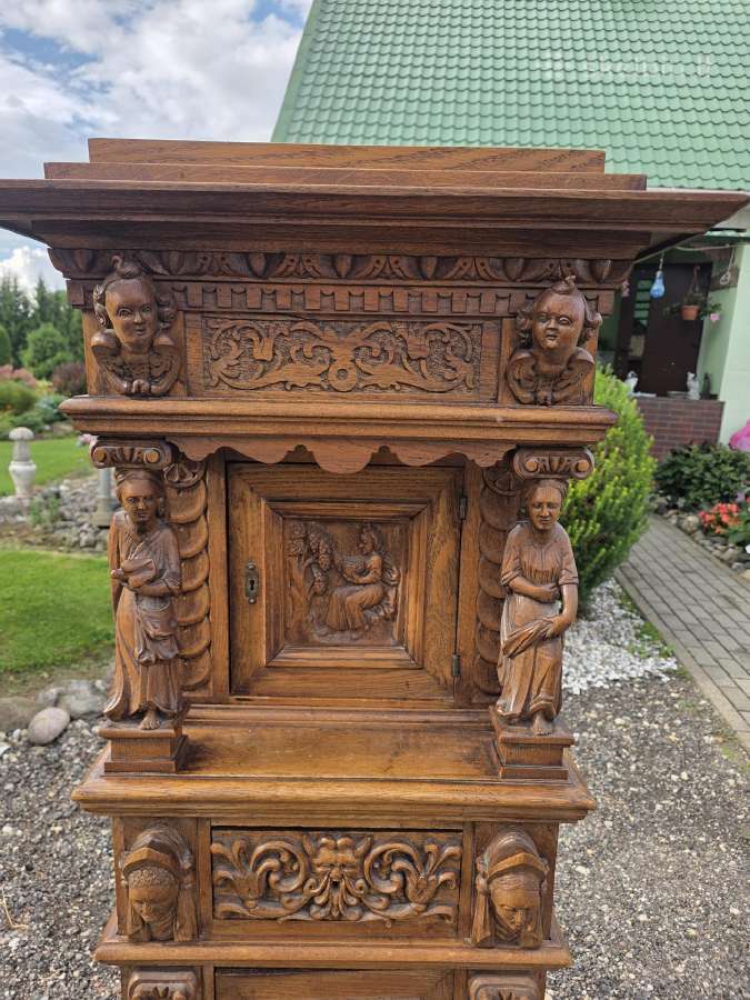 Antikvarinė ąžuolinė spintelė - nuotraukos Nr. 3