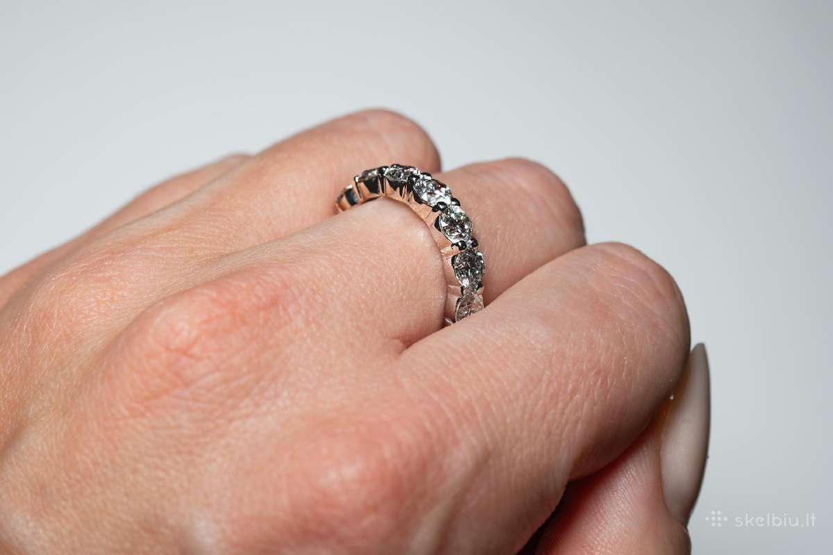 Žiedas natūralių deimantų juostelė 2.15ct - nuotraukos Nr. 5