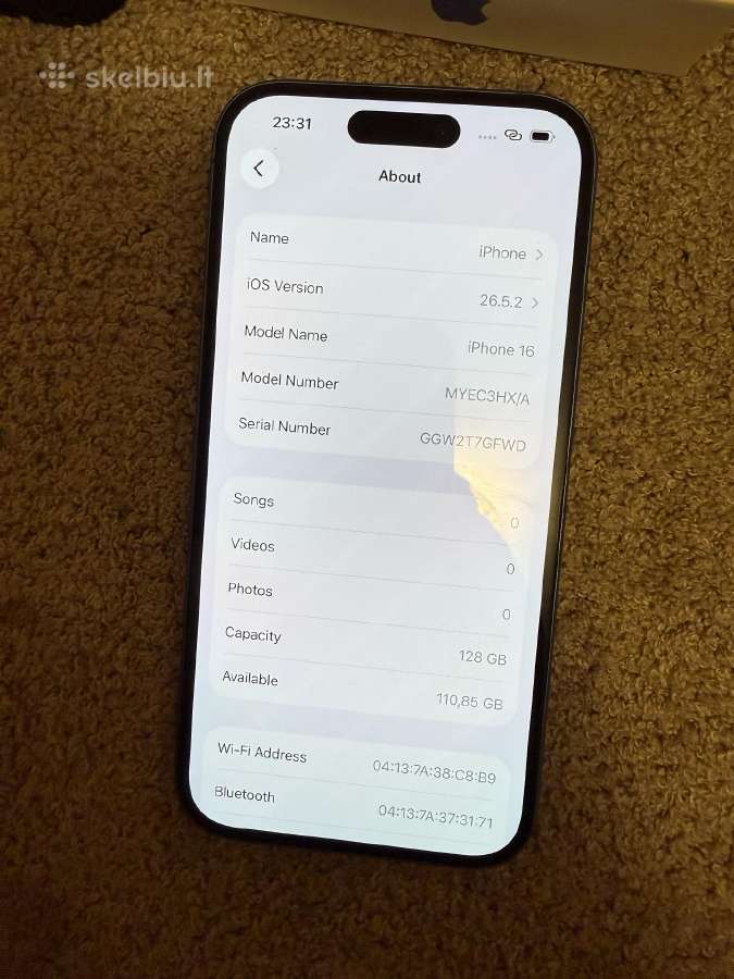iPhone 16 128gb - nuotraukos Nr. 6