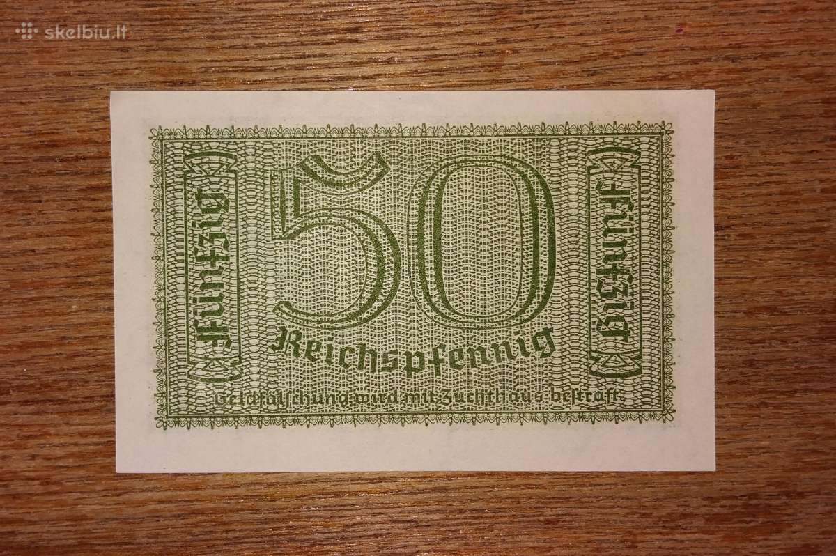 Vokietijos 50 reichspfennig banknotas - nuotraukos Nr. 2
