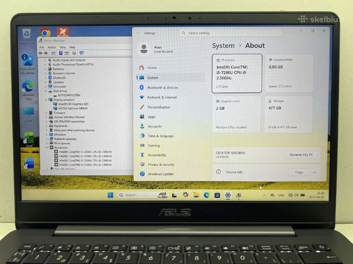 Asus Ux430u - nuotraukos Nr. 2