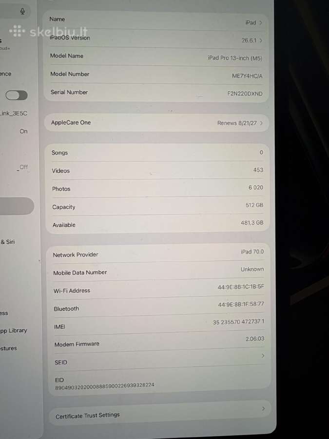 iPad pro 13 M5 512gb/WiFi+ Cell - nuotraukos Nr. 4