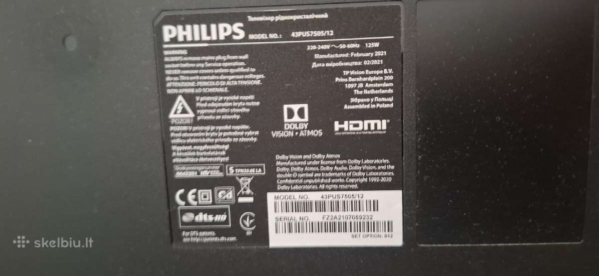 Philips 4k 43pus7505 - nuotraukos Nr. 4