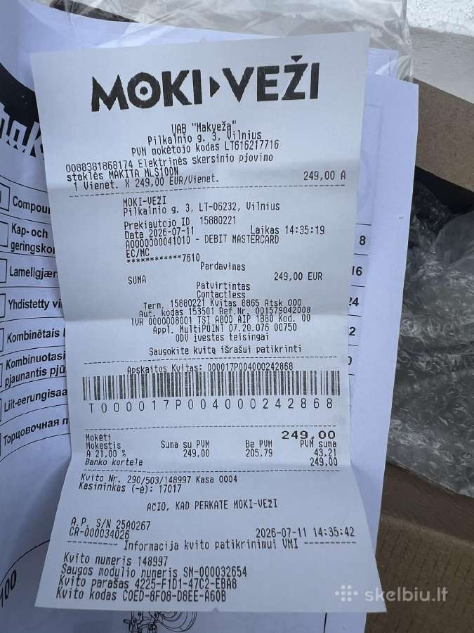 Makita pjuklas Mls100n - nuotraukos Nr. 4
