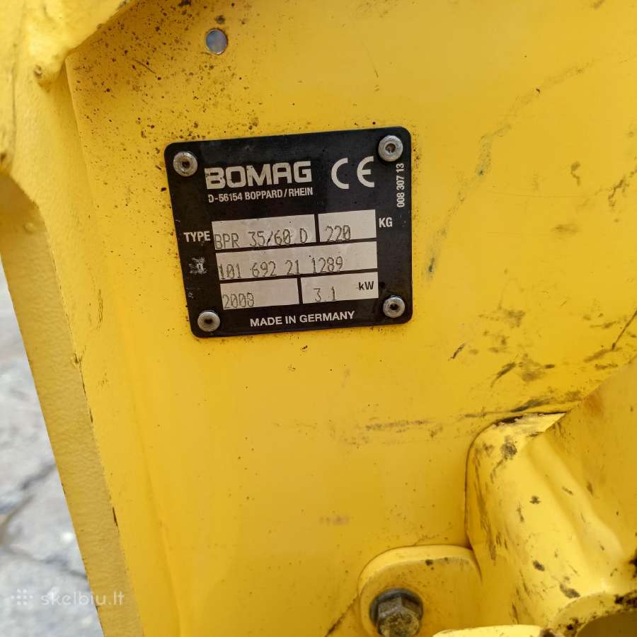 Bomag 220kg vibroplokštė Hatz dyzelis reversas - nuotraukos Nr. 6