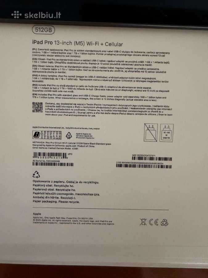 iPad pro 13 M5 512gb/WiFi+ Cell - nuotraukos Nr. 5