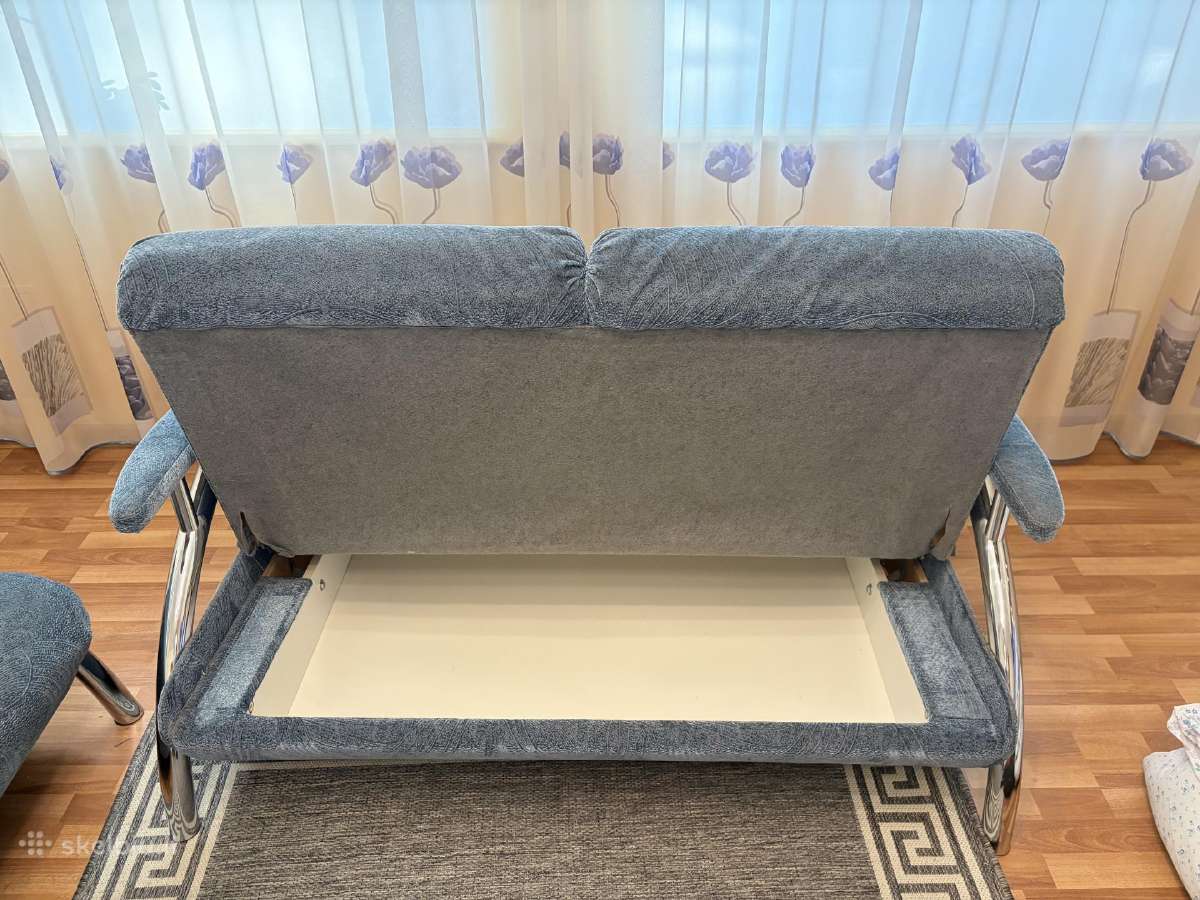 Sofa lova 3, 2 vietų, fotelis, pufas (komplektas) - nuotraukos Nr. 8