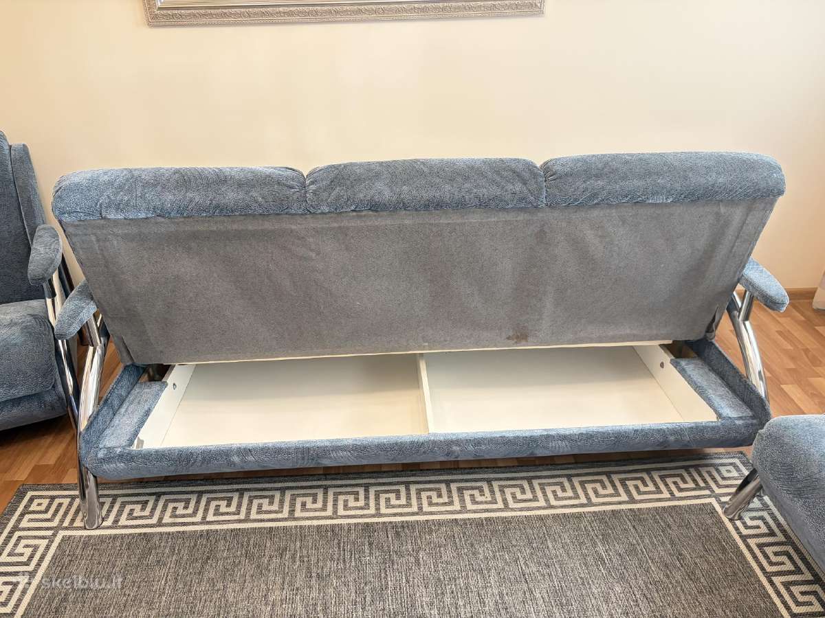 Sofa lova 3, 2 vietų, fotelis, pufas (komplektas) - nuotraukos Nr. 6