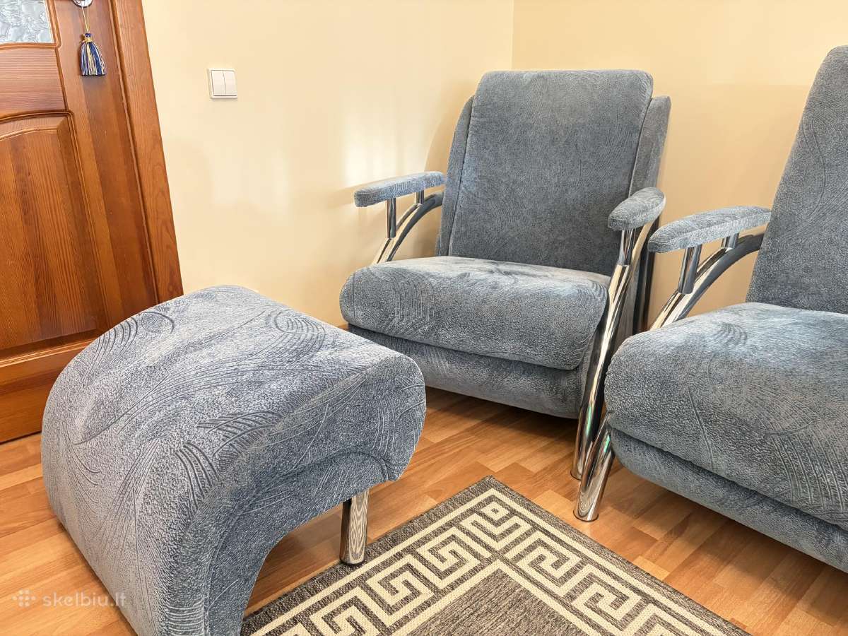Sofa lova 3, 2 vietų, fotelis, pufas (komplektas) - nuotraukos Nr. 9