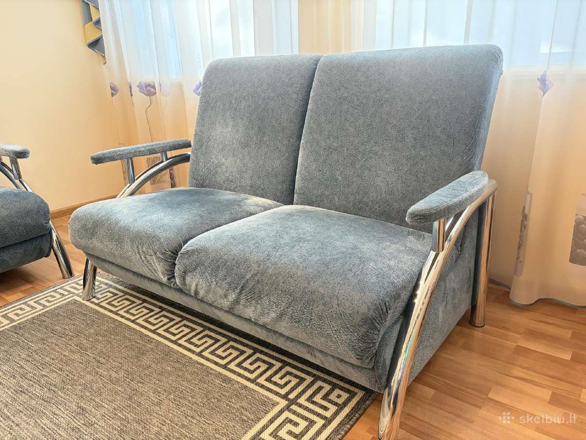Sofa lova 3, 2 vietų, fotelis, pufas (komplektas) - nuotraukos Nr. 4